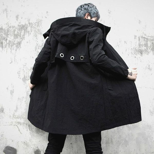 

trench coat with men's, fashion casual high-hip trenchcoat for men, raincoat, spring autumn, long coat for -xl1, Tan;black