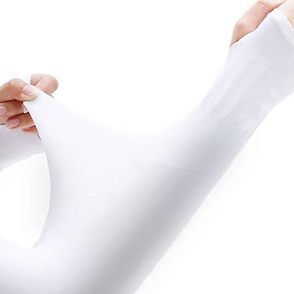

1 pair sun uv protection cycling long hand arm protector half finger ice sleeve outdoor camping running sleeves gloves, Blue;gray