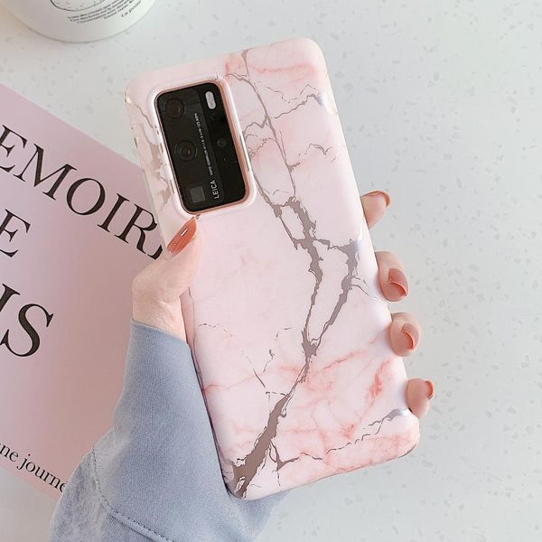 

for huawei p40 frosted bronzing marble pattern soft tpu protective case