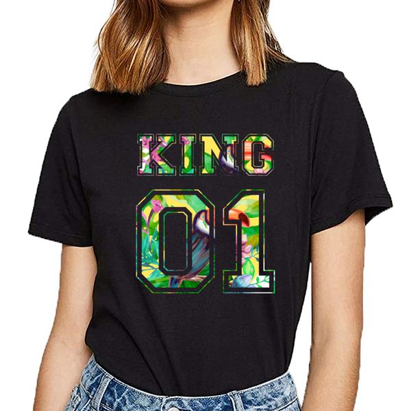 

t shirt women 01 king and queen vogue vintage print female tshirt sport hooded sweatshirt hoodie
