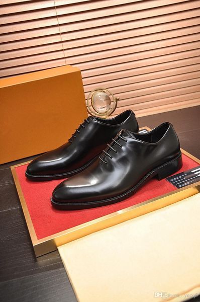 

mi designeer men dress shoes handmade brogue style paty leather wedding shoes luxury men flats leather oxfords formal shoes 22, Black