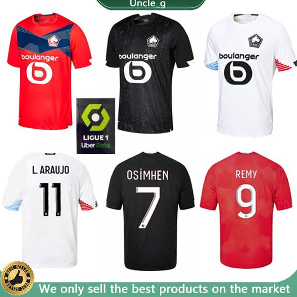

20 21 losc lille mens soccer jerseys new osimhen r. sanches remy j. ikone home football shirt yazici bamba gabriel short sleeve uniforms, Black;yellow