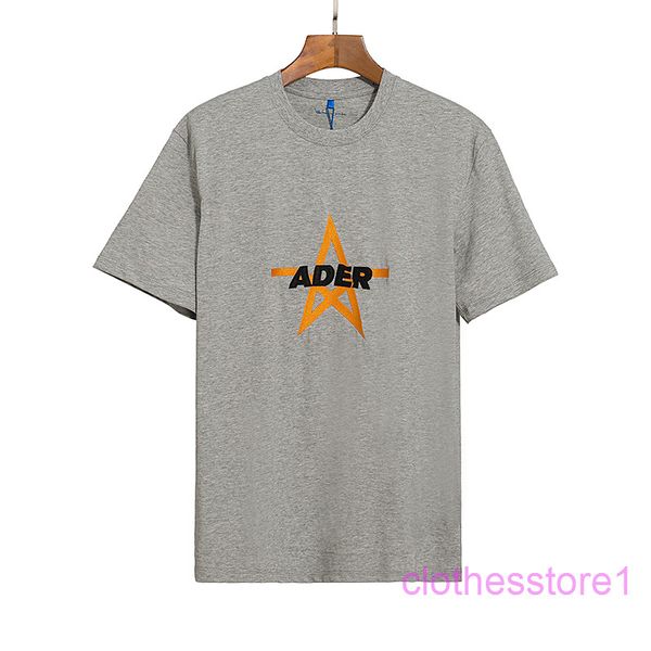 

fashion brand ins t shirt v luxury lone fog short sleeve 2021ss new ader error pentagram patch embroidered men's and women's loose, White;black