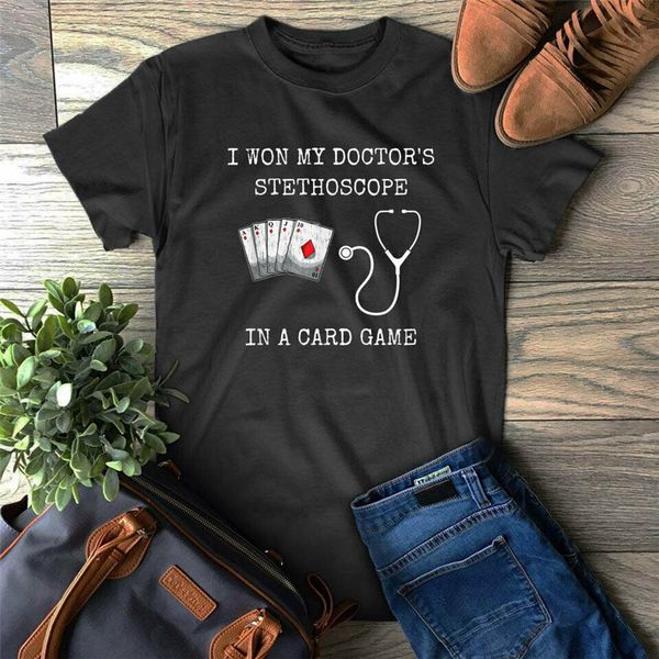 

i won my doctor's stethoscope card game nurses playing cards t-shirt streetwear casual tee shirt sport hooded sweatshirt hoodie