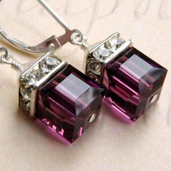 

dangle & chandelier trendy crystal drop earring vintage classic earrings 2021 multicolor cz stone gold color jewelry for women z5m048, Silver