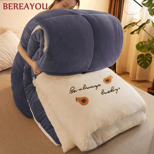 

comforters & sets nordic winter quilts core thicken plus fleece warm single double blanket quilted bedding comforter couette de lit