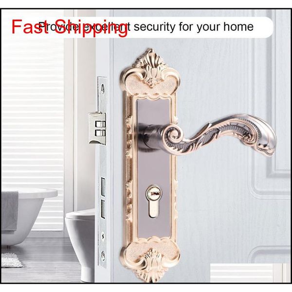 

european style retro door handle lock aluminum alloy vintage interior bedroom lock anti-theft home room safety qylhym new_dhbest