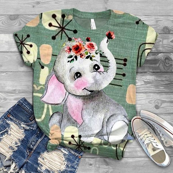 

tshirt women plus size short sleeve 3d animal printed o-neck tee t-shirt haut femme harajuku women ropa mujer t shirt, White