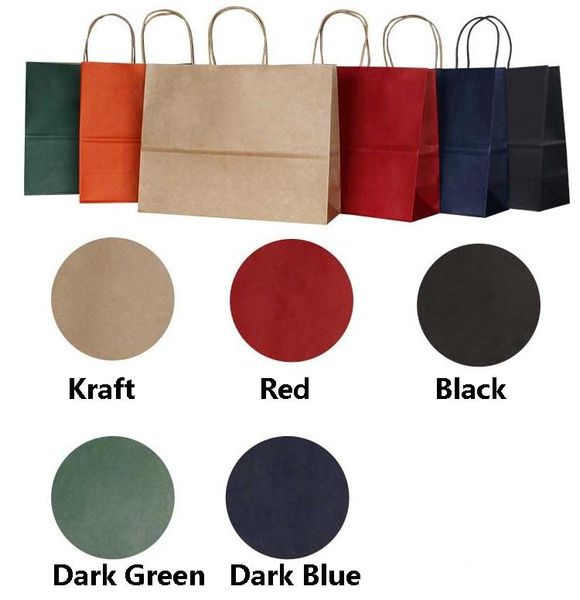 

10pcs kraft gift paper bag with handle 32x25x11cm horizontal multifunction wedding party bag fashionable cloth shoes bags