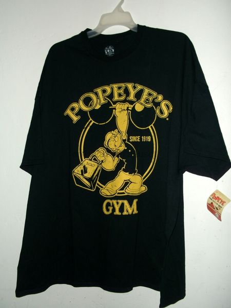 

new popeyes gym t shirt choice of 3xl 4xl or 5xl heavy 100% cotton licensed sport hooded sweatshirt hoodie
