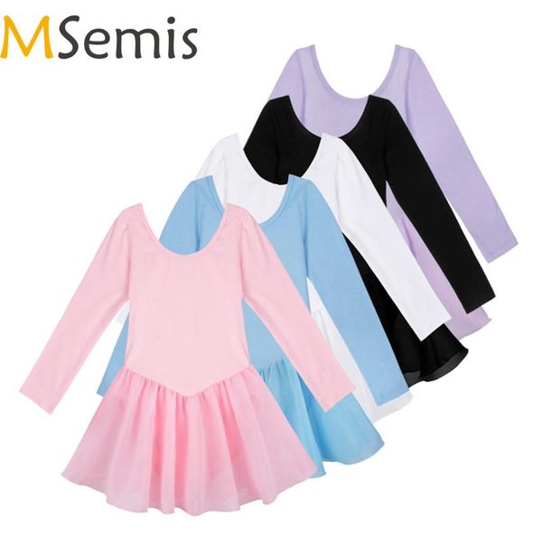 

girls kid professional ballet tutu dress long sleeve ballet dancewear gymnastics leotard dress lyrical ballerina dance costumes, Black;red