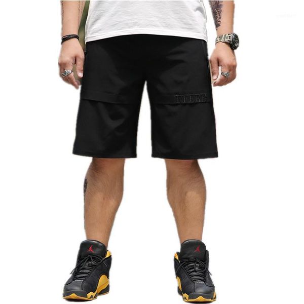

summer fat shorts men's large size 8xl solid color shorts men's summer loose breathable casual beach1, White;black