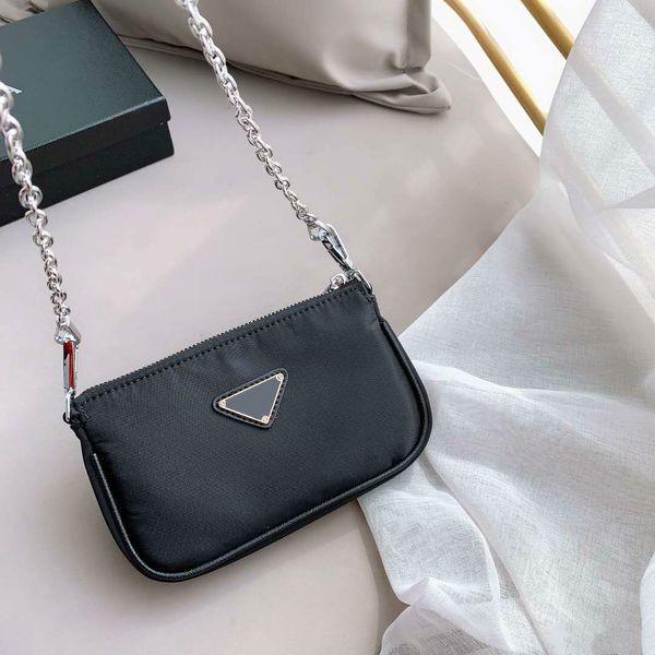 

women's designer's crossbody bags shoulder three-piece chain bags baguettes with change bag small size black pd20100406
