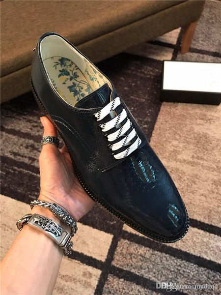 

g1 classic business men's dress shoes fashion elegant formal wedding shoes luxury men slip on office oxford shoes for men new 33, Black