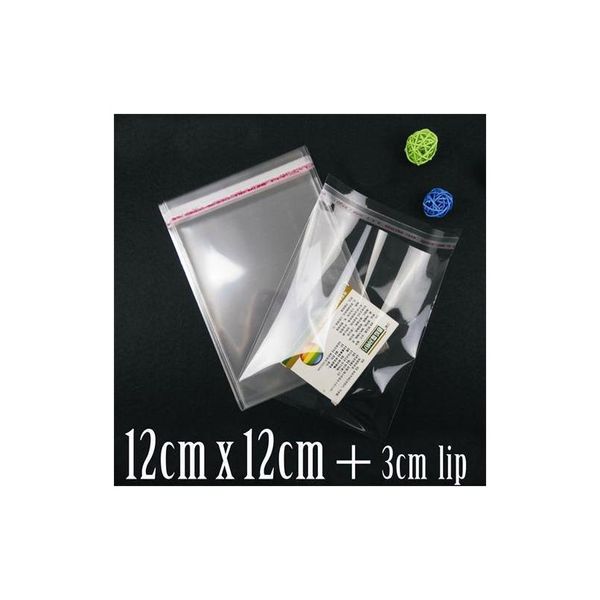 

wholesale- 600pcs 12cmx16cm+3cm crystal clear self adhesive seal opp plastic bag cello jlltic insyard