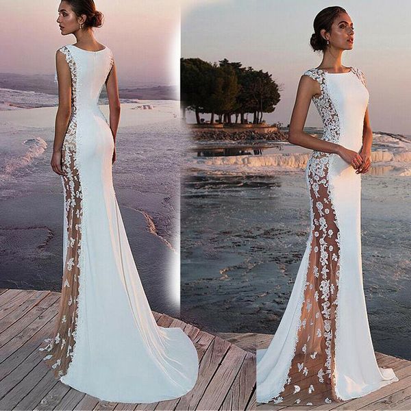 

women lace sleeveless long evening party ball gown bodycon prom gown elegant formal dress white, Black;gray