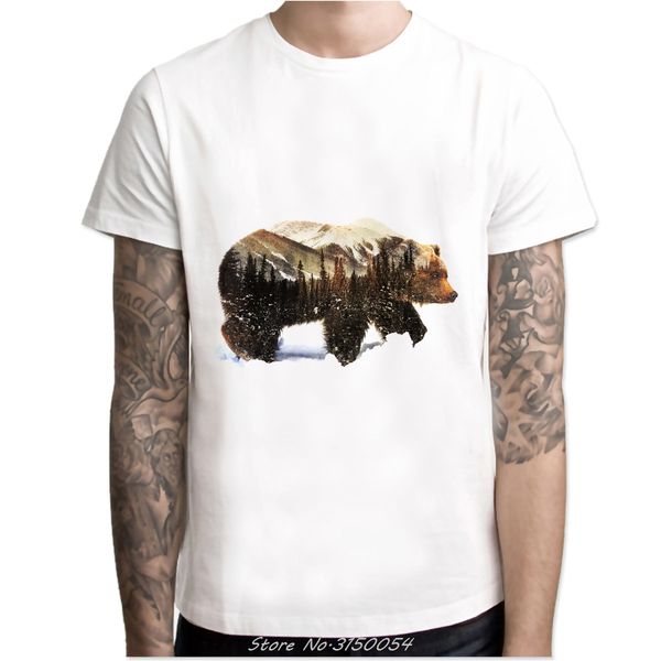 

wildlife bear men design new arrival colors white homme for male comfortable boy round collar hipster hoodie designers t shirts sweatshirt