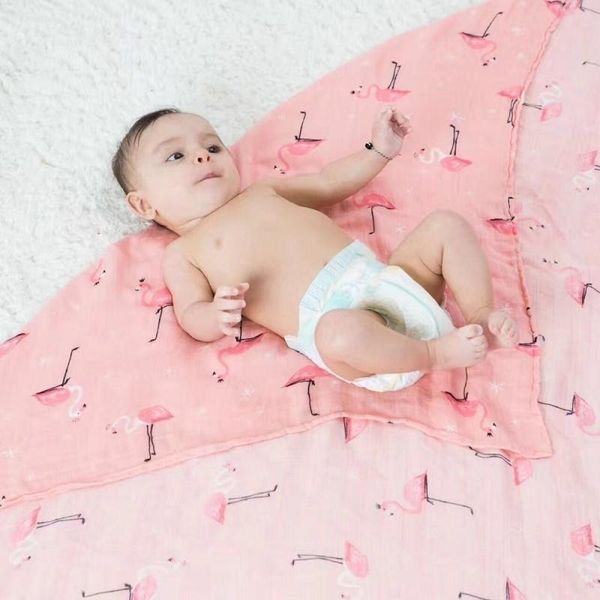 

newborn muslin 100% cotton soft baby blanket swaddling baby blankets 120x120cm bedding blankets swaddle wrap bath towel 150g y201009