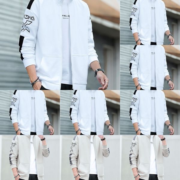 

gmnli fashion new fashion coat sweater men's coat autumn slim fit long sleeve cardigan men's hooded sweater ins 2020 brand khjn3, Black