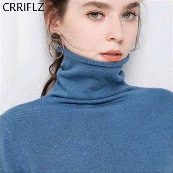 

2020 new autumn winter turtleneck knitted sweater women office lady long sleeve solid pullovers sweater crriflz1, White;black