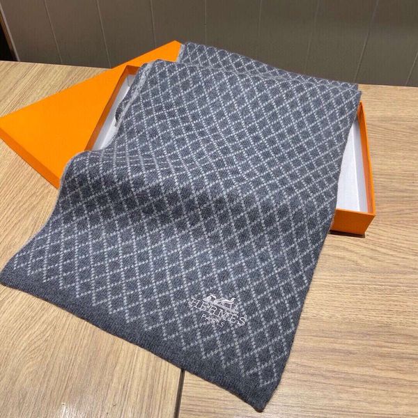 

brand designers luxury scarf for womens and mens cashmere plaid long 180x30cm fashion classic lovers, Blue;gray