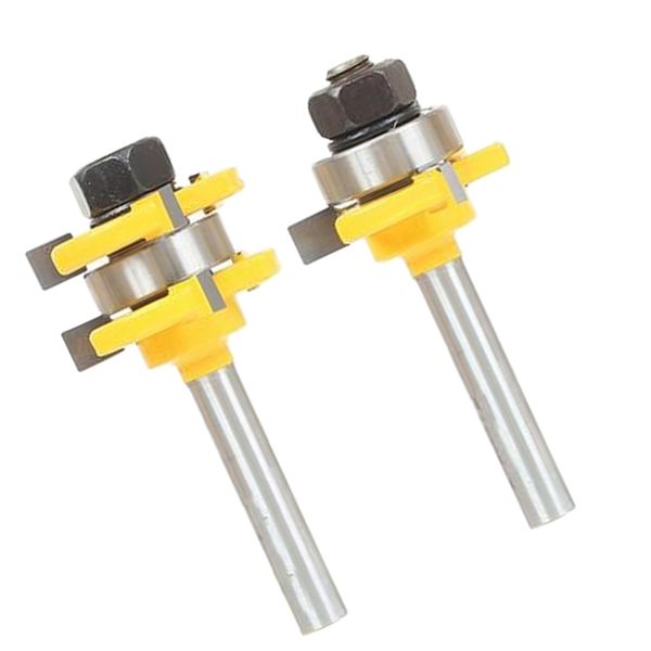 

2 pcs 8mm shank tongue and groove router bits set woodworking milling cutter