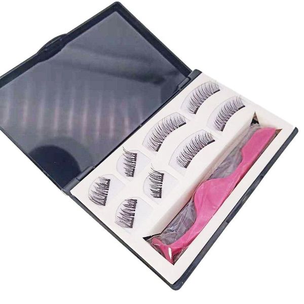 

false eyelashes 8pcs netic with 3 nets handmade 3d lashes natural net