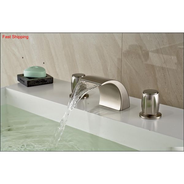 

new waterfall nickel brushed bathroom basin faucet dual handl qylhxc bde_luck