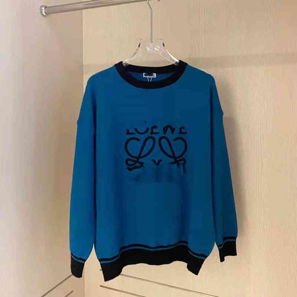 

2022 factory wholesale new in early autumn of , round neck knitted sweater is the same for men and women, casual fashion loose, Black
