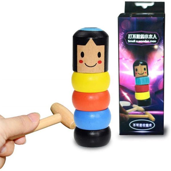 

unbreakable деревянного человек магия игрушка, фокусы смешной toynew бессмертного дарума хэллоуин крисс смешные игрушки реквизит для рождест