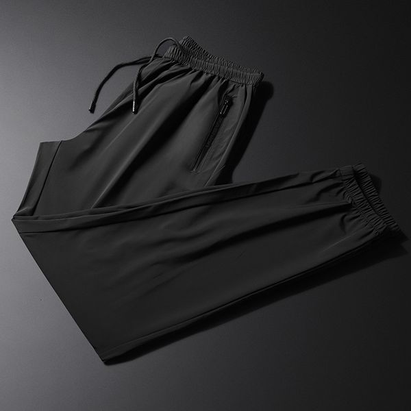 

outdoor quick drying spring and summer thin sports dad big size fat men's elastic casual pants, Black