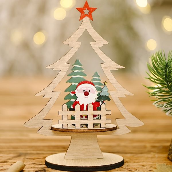 

yqyey haube christmas dining decorations table decoration dining supplies wooden diy diy tree festival creative christmas tree old man table