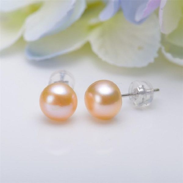 

Factory Sale S925 Earrings 4A Grade Flawless 8mm Freshwater Pearl Earrings, Silver