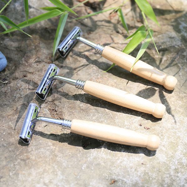 

men shaving straight razor disposable wood handle shaver salon barber shaver manual shaving for l travle tool