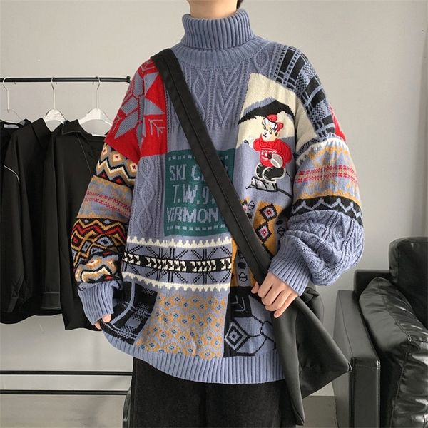 

men's jersey 2021 spring and winter new pine collar cartoon printed sweaters knitted or clothing 7jpb, White;black