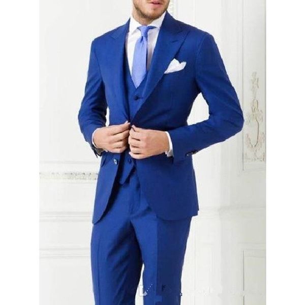 

2020 мужские костюмы для выпускного вечера венчания синий трех частей (куртка + брюки + жилет) slim fit best man groom tuxedos мужчины костю, White;black