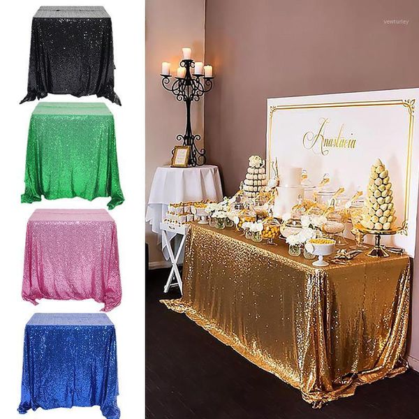 

table cloth 1pcs sequin tablecloth glitter rectangular for wedding party banquet home decoration support custom multi-color/size1