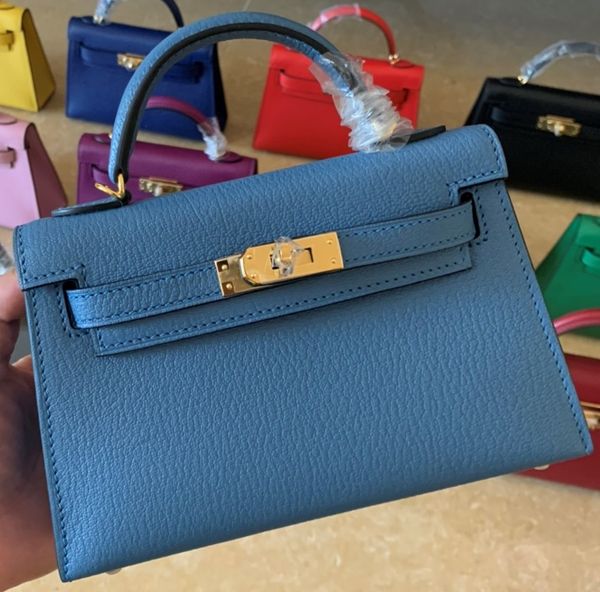 

blue brand mini purse19.5cm handmade wax stitching cherves leather lamb skin fast delivery pls confirm to me if in stock before order