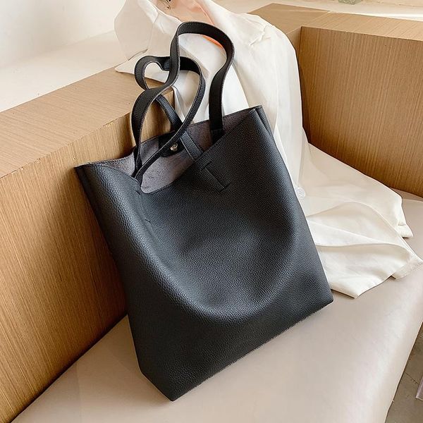 

large solid color soft pu leather shoulder bags for women 2021 simple open handbags winter women's trending hand bag cross body