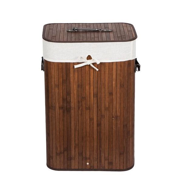 

bamboo laundry hamper basket wicker clothes storage bag sorter bin organizer lid washing cloth bin rangier lid