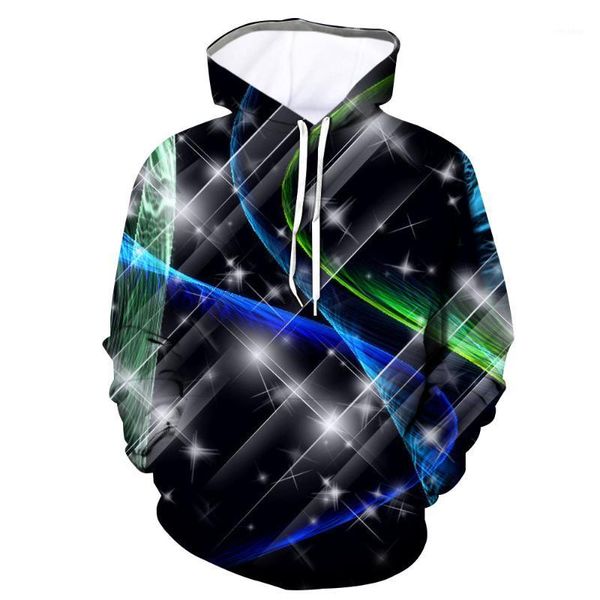 

the new 2020 color light vortex 3d-printed casual hoodie for men's fall fashion sports hoodie for street wear1, Black