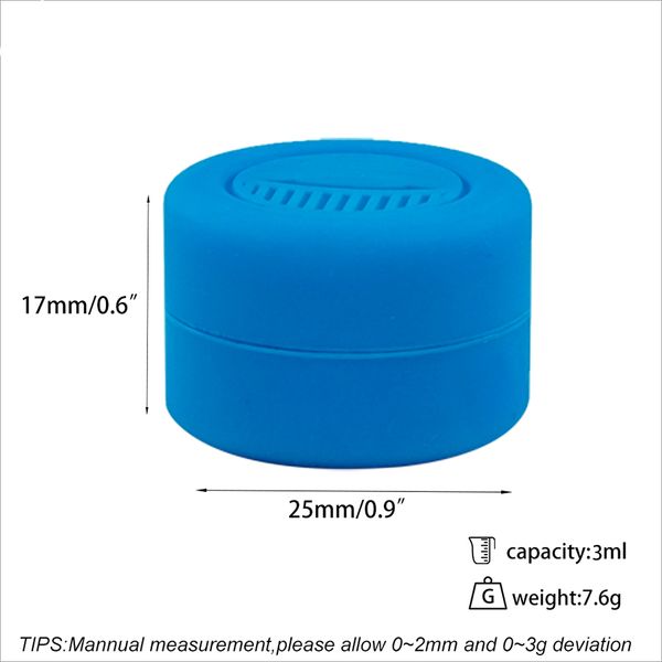 Contenitori per olio da 3 ml dal design più recente Barattolo in silicone antiaderente Accessori per fumatori Barattoli dab contenitore in gomma per cera per dabber