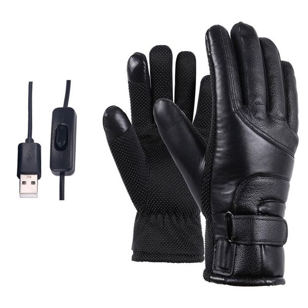 

electric heated glove waterproof moto touch screen usb thermal winter motorcycle racing fishing skiing gloves, Silver