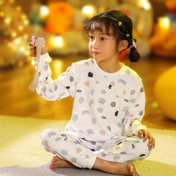 

children's autumn and winter cotton thin boy's dog home cloth baby underwear set base pajamas, Blue;red