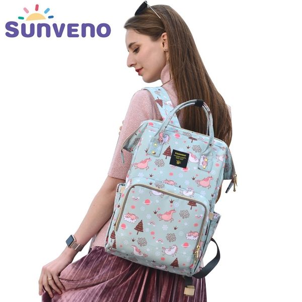 

sunveno mummy diaper bag large capacity baby bag travel backpack brand maternity baby bag for mom y200107