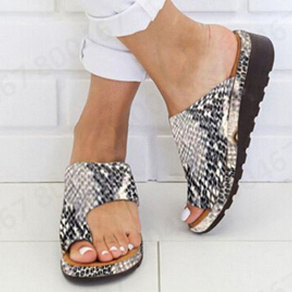 

women's slipper snake women's wedge-shaped open toe ankle flat summer shoes fashion roman platform beach sandals1, Black