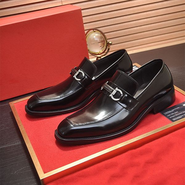 

21ss leather flats shoes red bottom oxfords loafers luxurious moccasin tire rubber soles genuine leather with buckle super shoe, Black