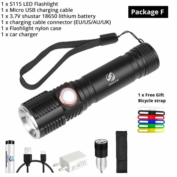 

super bright xp l v6 светодиодный фонарик с сенсорным кнопка водонепроницаемый факел 3 освещение режимы телескопический увеличить camping li