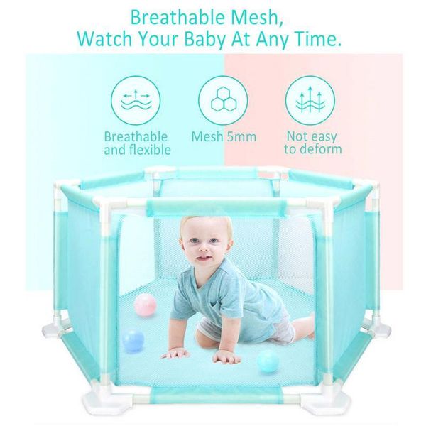 

children hexagonal playpen playard toys washable ocean ball pool set tent for babies toddler newborn infant safe crawling wmttib xhlove