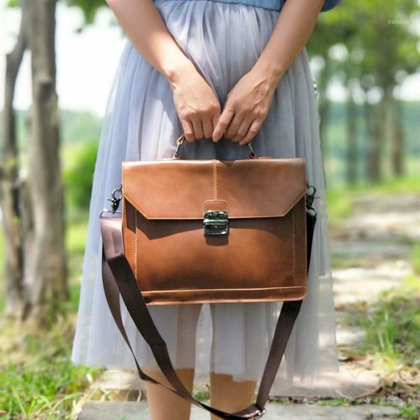 

briefcases tidog messenger bag retro crazy horse leather lock postman handbag1